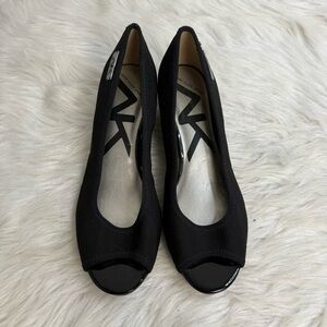 ANNE KLEIN SPORT Peep toe Black Wedges